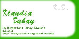 klaudia duhay business card